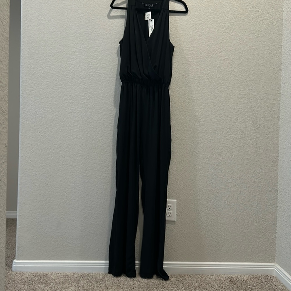 NWT! The brand is Single Los Angeles.  Size S, black jumpsuit.